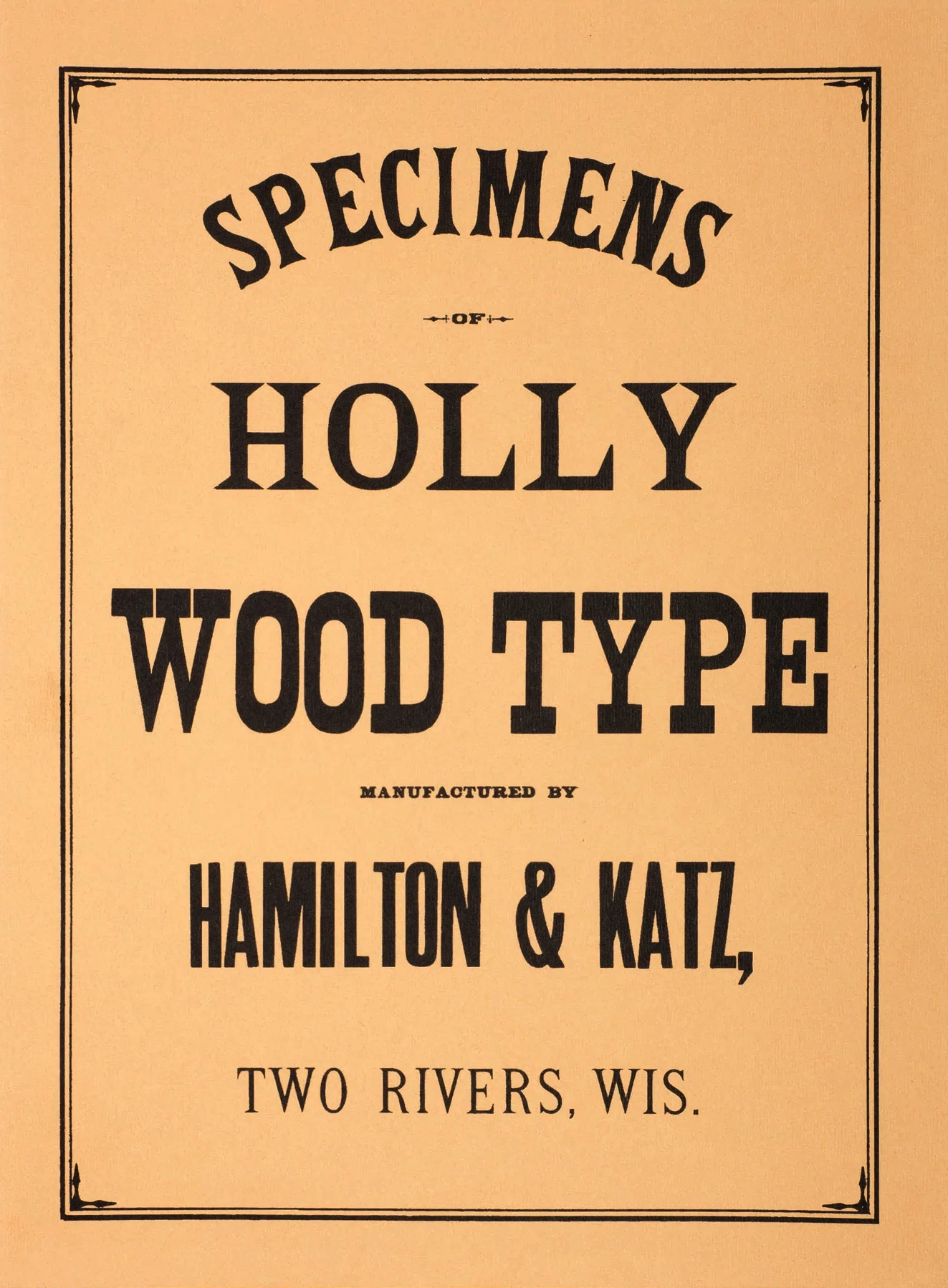 Hamilton & Katz Type Specimen Book